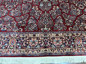 Karastan Rug 10x18 Red Sarouk #785, Wool Karastan Carpet, Original 700 Series, Vintage Discontinued Large Oriental Rug