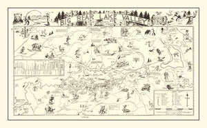 Vintage Big Bear Lake Valley Map 1946