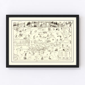 Vintage Big Bear Lake Valley Map 1946