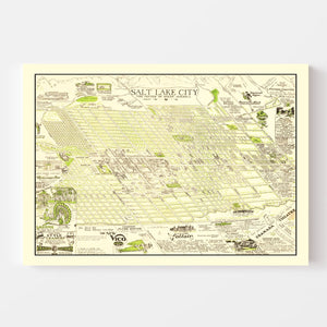 Vintage Map of Salt Lake City, Utah 1926