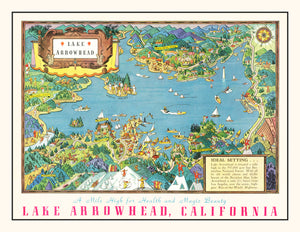 Vintage Lake Arrowhead Map 1938