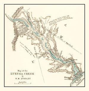 Vintage Lake Tanganika Map 1878