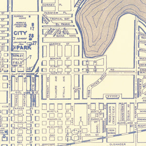 Vintage Map of Lakeland, Florida 1930