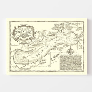 Vintage Green Lake, WI Map 1945