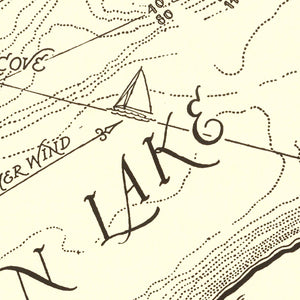 Vintage Green Lake, WI Map 1945