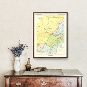 Vintage Cherokee Treaty Cessions Map 1897