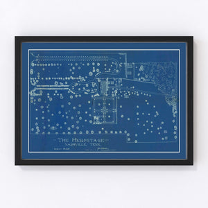 Vintage Map of the Hermitage Nashville, TN 1920