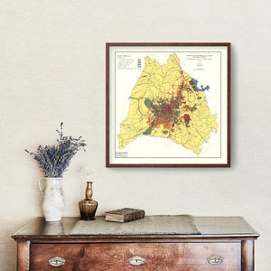 Vintage Map of Nashville, Tennessee 1956