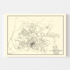 Vintage Map of Clarksville, Tennessee 1938