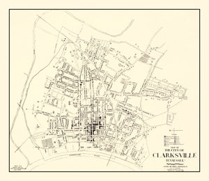 Vintage Map of Clarksville, Tennessee 1938