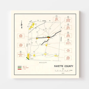 Vintage Map of Fayette County, Tennessee 1997