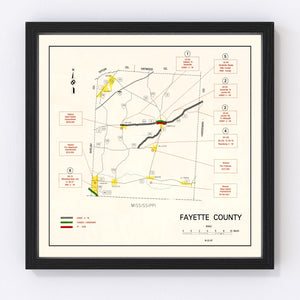 Vintage Map of Fayette County, Tennessee 1997