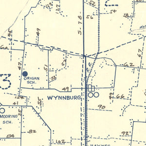 Vintage Map of Lake County, Tennessee 1930