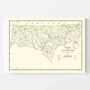 Vintage Map of Clay County, Tennessee 1938