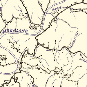 Vintage Map of Clay County, Tennessee 1938