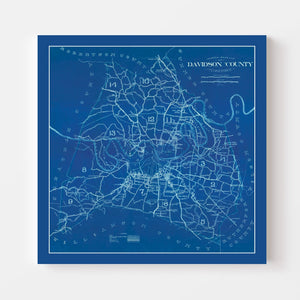 Vintage Map of Davidson County, Tennessee 1940