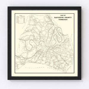 Vintage Map of Davidson County, Tennessee 1920