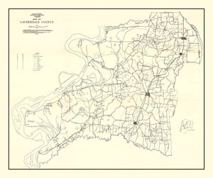 Vintage Map of Lauderdale County, Tennessee 1935