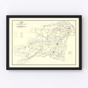 Vintage Map of Lauderdale County, Tennessee 1935