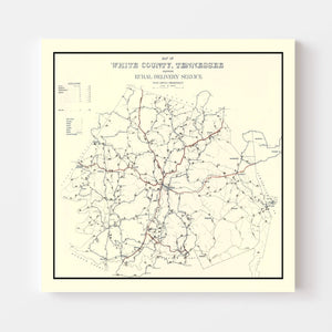 Vintage Map of White County, Tennessee 1936