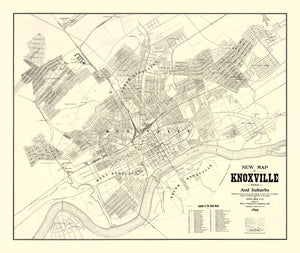 Vintage Map of Knoxville, Tennessee 1895