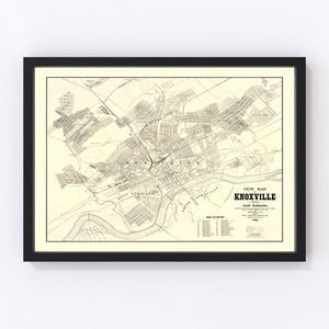 Vintage Map of Knoxville, Tennessee 1895