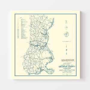 Vintage Map of Decatur County, Tennessee 1951