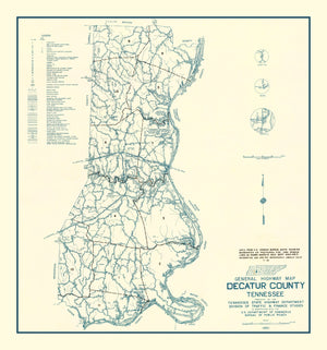 Vintage Map of Decatur County, Tennessee 1951