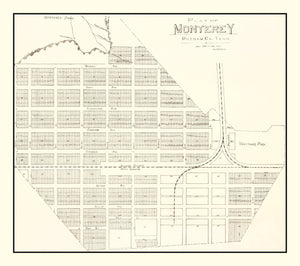 Vintage Map of Monterey, Tennessee 1890