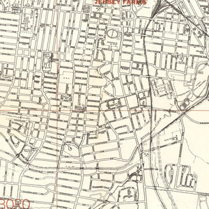 Vintage Map of Nashville, Tennessee 1947