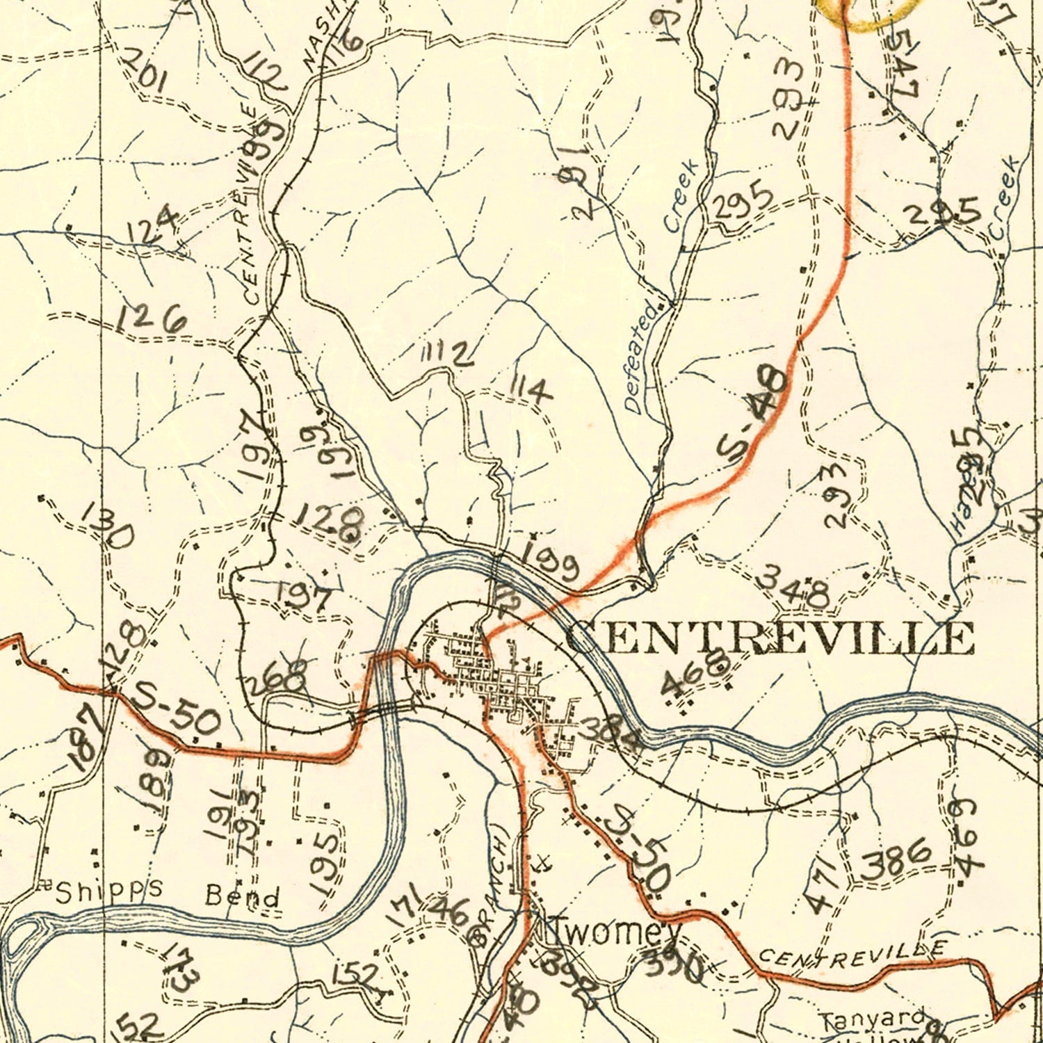 Vintage Map of Hickman County, Tennessee 1926