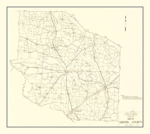 Vintage Map of Gibson County, Tennessee 1937