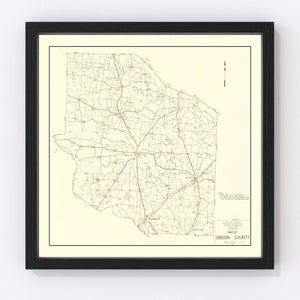 Vintage Map of Gibson County, Tennessee 1937