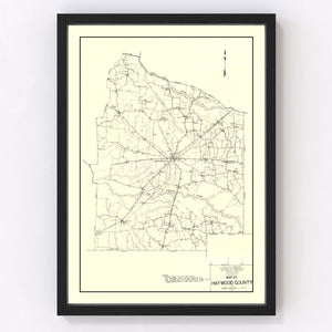 Vintage Map of Haywood County, Tennessee 1937