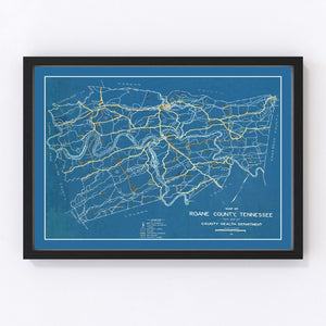 Vintage Map of Roane County, Tennessee 1930