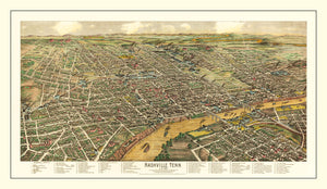 Vintage Map of Nashville, Tennessee 1958