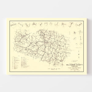 Vintage Map of Williamson County, Tennessee 1959