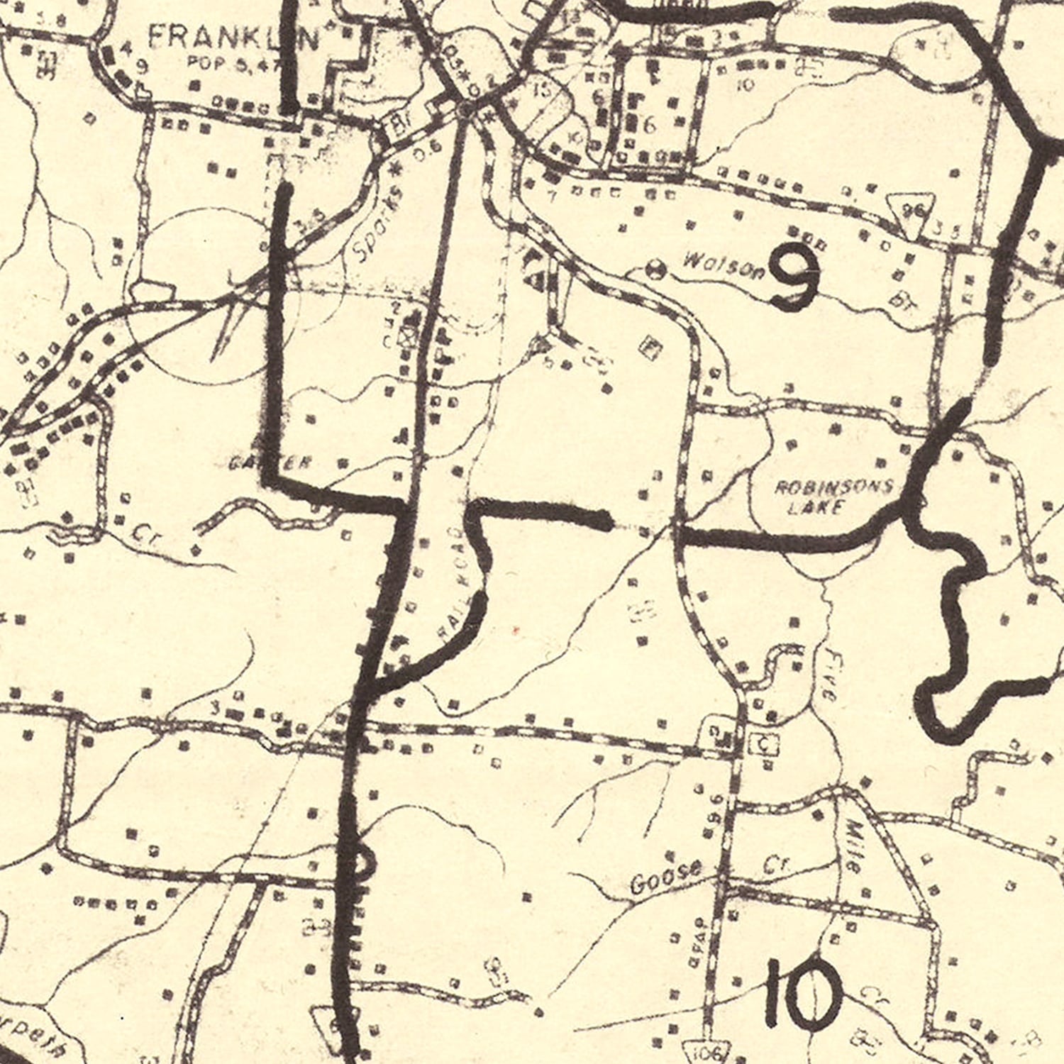 Vintage Map of Williamson County, Tennessee 1959