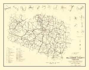 Vintage Map of Williamson County, Tennessee 1959