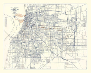 Vintage Map of Memphis, Tennessee 1919