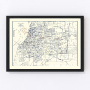 Vintage Map of Memphis, Tennessee 1919