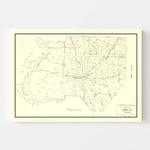 Vintage Map of Dyer County, Tennessee 1936