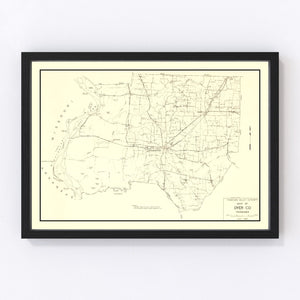 Vintage Map of Dyer County, Tennessee 1936