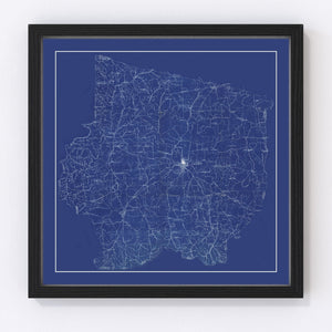 Vintage Map of Maury County, Tennessee 1924