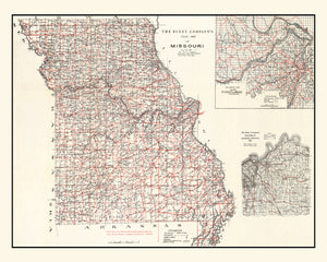 Vintage Map of Missouri 1911