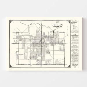 Vintage Map of Joplin, Missouri 1923