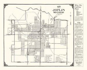 Vintage Map of Joplin, Missouri 1923