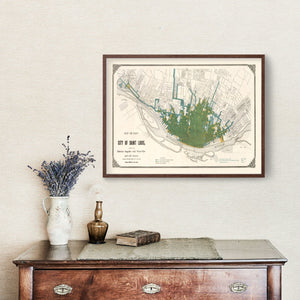 Vintage Map of Saint Louis, Missouri 1884