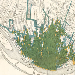 Vintage Map of Saint Louis, Missouri 1884