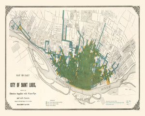 Vintage Map of Saint Louis, Missouri 1884
